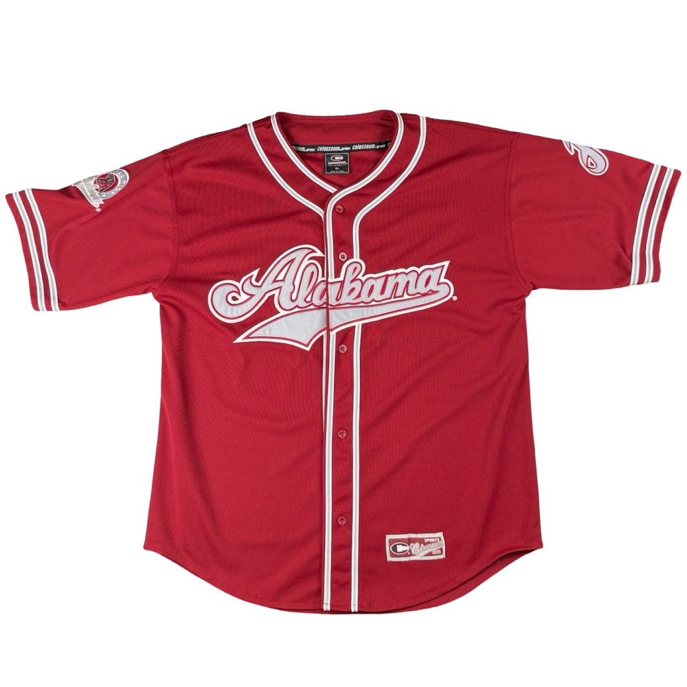 Colosseum Alabama Red and White Baseball Jersey